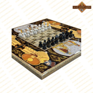 مهره شطرنج سنگی گرانیت سفید و سیاه