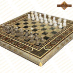 مهره شطرنج سنگی گرانیت سفید و جاسپر