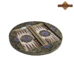 تخته نرد خاتم اصفهان دایره ای نقاشی چوگان