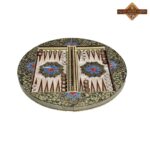 تخته نرد خاتم اصفهان دایره ای نقاشی تذهیب - Image 7