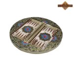 تخته نرد خاتم اصفهان دایره ای نقاشی تذهیب - Image 3