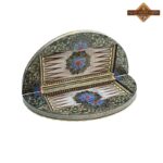 تخته نرد خاتم اصفهان دایره ای نقاشی تذهیب - Image 5