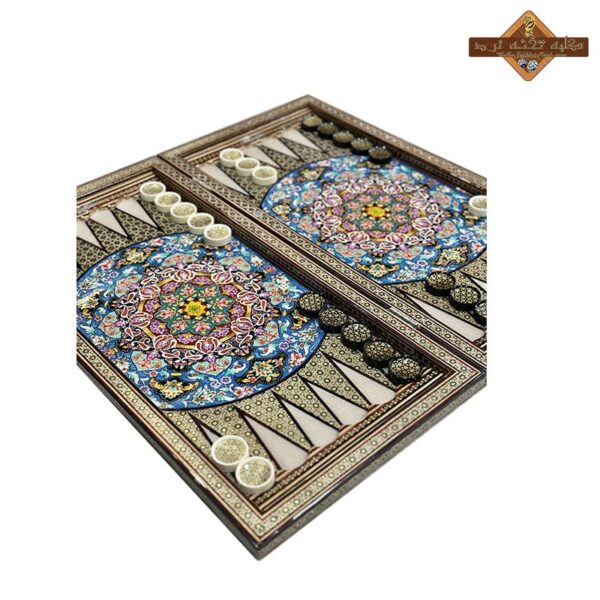 تخته نرد خاتم لاکچری نقاشی تذهیب - Image 10