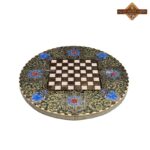 تخته نرد خاتم اصفهان دایره ای نقاشی تذهیب - Image 2