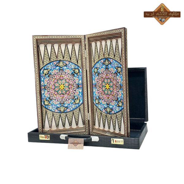 تخته نرد خاتم لاکچری نقاشی تذهیب - Image 8